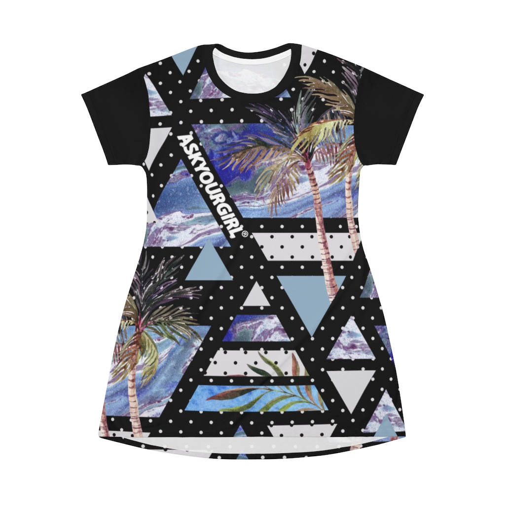 Geo Tropical T-Shirt Dress