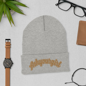 Askyourgirl Gold Cuffed Beanie