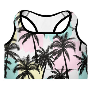 Pastel Palm Sports Bra