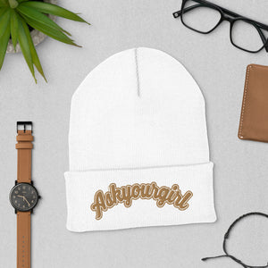 Askyourgirl Gold Cuffed Beanie