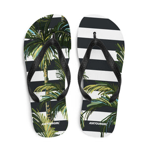 Stripey Palm Flip-Flops